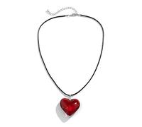 YANCHUN Red Heart Necklace for Women Queen Costume Accessories Black Choker Necklace Set with Heart Charm Halloween Vampire Blood Jewelry, Alloy, no gemstone