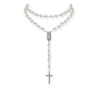 YANCHUN Rosary for Women First Communion Gifts Rosary Beads Catholic Necklace for Women Men Catholic Jewelry Necklace for Pray Baptism, Zinc, No Gemstone