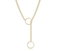 YANCHUN Slip Chain Necklace for Women Adjustable Heart Charm Necklace Handmade Long Chain Necklaces for Women Trendy Lariat Y Necklace Goth Accessories Gifts for Women Trendy, Zinc, No Gemstone
