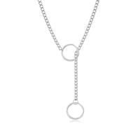 YANCHUN Slip Chain Necklace for Women Adjustable Heart Charm Necklace Handmade Long Chain Necklaces for Women Trendy Lariat Y Necklace Goth Accessories Gifts for Women Trendy, Zinc, No Gemstone