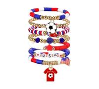 YANCHUN Soccer Bracelet for Women Men Fifa World Cup 2026 Merchandise Game Day Stackable Jewelry Support Items for Sports Lover Gifts, L, Resin, no gemstone