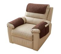 YancLife 3Pcs Sofa Armrest Cover, Anti-Slip Armchair Slipcover, Waterproof Quilted Recliner Sofa Cover Armchair Covers with Side Pocket Abrasion Furniture Protector for Arms Headrest for Pet (Brown)