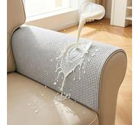 YancLife Armchair Covers for Arms - 2pcs Waterproof Anti-slip Sofa Arm Protector Covers - Soft Couch Armrest Covers for Fabric or Leather Recliner - Universal Furniture Protector, 70x90cm, Light Gray