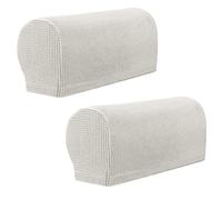 YancLife Armrest Chair Covers, Set of 2 Stretch Armchair Covers for Arms,Spandex Polyester Sofa Arm Caps Non Slip Armrest Covers Chairs Armchairs Couches Recliner for Furniture Protector(ivory White)