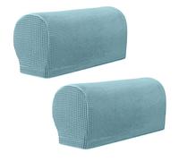 YancLife Armrest Chair Covers, Set of 2 Stretch Armchair Covers for Arms，Spandex Polyester Sofa Arm Caps Non Slip Armrest Covers Chairs Armchairs Couches Recliner for Furniture Protector (Light Blue)