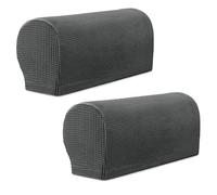 YancLife Armrest Chair Covers, Set of 2 Stretch Armchair Covers for Arms,Spandex Polyester Sofa Arm Caps Non Slip Armrest Covers Chairs Armchairs Couches Recliner for Furniture Protector(Dark Gray)