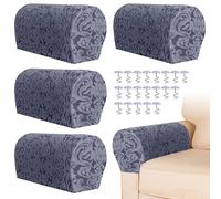 YancLife Armrest Chair Covers, Set of 4 Stretch Armchair Couch Armchair Covers for Arms Sofa, Anti-Slip Spandex Polyester Sofa Chair Arm Caps for Furniture Protector, Chairs, Sofas, Recliner(Gray)