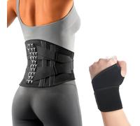 YancLife Back Support Belt for Lower Back Pain Relief, Adjustable Waist Brace with 7 Stays for Men and Women, Compression Lumbar Support Belt for Sedentary Office Work, Heavy Lifting, Daily(White, M)