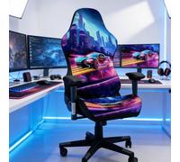 YancLife Blacklight Gaming Chair Cover - Printed Gaming Chair Slipcover, Stretchable Elastic Computer Seats Case, Washable Soft Chair Protector for Esports Chairs Office Studio Gamer Room Decor