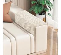 YancLife Sofa Armrest Cover, 2pcs Anti-Slip Couch Arm Protectors, Embossed Chenille Fabric Stretch Couch Arm Cover, Washable Pet Dog Couch Covers for Office, Recliner, Chairs(Milky White, 76x76cm)
