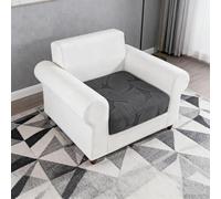 YancLife Sofa Cushion Covers - Washable Printed Plush Velvet Stretch Soft Sofa Slipcovers, Pet-Friendly Furniture Cushion Protector for Living Room Couch Cushions (1 Piece Chair Cover, Dark Gray)