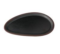 Yanco NA-212BK Nature Art Oval Plate, 12"" X 7 3/4"" X 3/4"" OVAL PLATE, Melamine, Black, Pack of 24