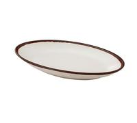 Yanco NA-310 Nature Art Oval Plate, 10 1/2"" X 5 1/4"" X 1 1/2"" DEEP OVAL PLATE, Melamine, White, Pack of 24