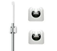 YANCONGLIDEYAN 2 PCS Broom Mop Holder Wall Mounted Self Adhesive Mop Holder For Mop and Broom,Tool Tidy Storage Fit Bathroom,Office,Kitchen,Garage, Garden, Storage and Save Space