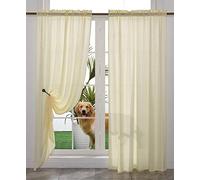 Yancorp 2 Panels Non-See-Through Privacy Curtains Velvet Opaque Curtain for Living Room Bedroom Doorway Room Divider Semi-Sheer Curtain Drapes Kitchen Nursery Kids Room (Yellow, W52 X L63)