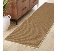 Yancorp 2'x4' Hallway Runner Rugs Natural Color Berber Rug Non Slip Kitchen Floor Mats No Shed Soft Jute Rug Runners Washable Entryway Patio Porch Bathroom Rug
