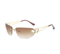 Yancremio Retro Oval Polarized UV400 Vacation Sunglasses for Women (C2)