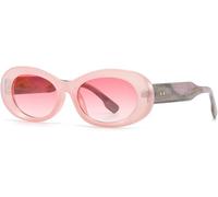 Yancremio Women's Retro Oval Frame Sunglasses UV400 Fashion Trends Punk Gothic Outdoor Sunglasses Suitable for Travel and Beaches Vacation, Driving (Color 1)