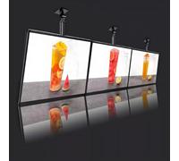 YANDDEA Backlit Menu Board Slim Snap Frame LED Light Box, Illuminated Poster Display, LED Backlit Menu Board Screen For Restaurants, Cafes, Shops advertising frame, Black Frame, 3pcs 50×70cm