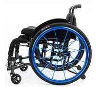 YANDDEA Lightweight Foldable Self Propelled Wheelchair, Portable Manual Chair, Folding All-Terrain Sports Wheelchair, Sports Folding Transport Wheelchair, Self-Propelled Transfer Wheelchairs Blue