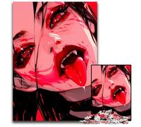 Yandere Anime Vampire Girl Jigsaws 1000 Pieces for Adults Jigsaw Puzzles Adult Game Gift Family Interactive Game Brain Challenge Gift 1000 PCS(38x26cm)