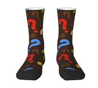 YANDM Colorful Question Mark, Crew Socks Compression Socks Casual Novelty Sports Socks For Unisex