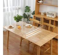 Yanen Clear PVC Table Protector 80 x 120cm, Plastic Table Cover, 2mm Thick | PVC table cloth waterproof, heat resistant, hard wearing and wipe clean, for kitchens, dining room tables and outdoor use