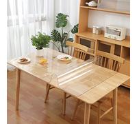 Yanen Clear PVC table protector with rounded corners, 90 x 160cm, 2mm Thick | PVC table cloth waterproof, heat resistant, hard wearing and wipe clean, for kitchens, dining room tables and outdoor use