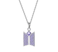 Yaneng Kpop Bangtan Boys Army Pendant Necklace - Cubic Zirconia Gift for Women, Girls & Boys