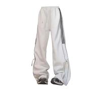 yanenrun Autumn Winter Women's Lace Up Sweatpants Baggy Casual Elastic Waist White Pants Running Trousers Sporting Y2k Streetwear,White,M