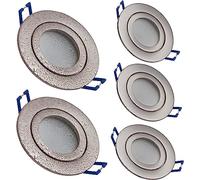YanFeiYit LED Recessed Spotlight IP44 Waterproof 230 V 3 x 5 W Dimmable Chrome Brushed Cool White GU10 Module Bathroom Recessed Spotlight for Indoor and Outdoor Use (Set of 5 - Warm White)
