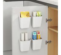 Yanfengfeng 4 pièces boîtes de Rangement murales Autocollantes, boîte de Rangement pour Porte d'armoire de Cuisine, pour Armoire, Salle de Bain, réfrigérateur, boîte de Rangement pour Petits Objets