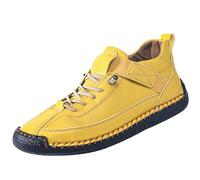 YANFJHV Casual Shoes Men's Wide Foot Leather Sports Shoes Slip-On Trainers Large Size Slip On Shoes Lightweight Hiking Shoes Breathable Outdoor Shoes Non-Slip Running Shoes Workout Lace-Up Shoes