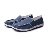 YANFJHV Casual Shoes Men's Wide Foot, Lightweight Fabric Shoes, Minimalist Canvas Shoes, Slip-On Shoes, Flat Sports Shoes, Leisure Business Shoes, Non-Slip Dress Shoes, Size 39-44, blue, 8 UK