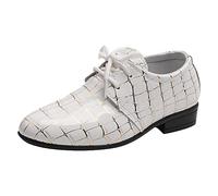 YANFJHV Children's Boys Leather Shoes Elegant Party Shoes Wedding Shoes Performance School Shoes Festive Shoes Pointed Shoes Business Shoes Suit Shoes Festive Birthday Dance Shoes, White, 29