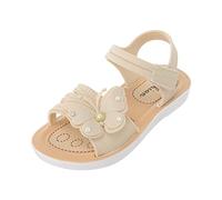 YANFJHV Children's Shoes Girls Sandals Soft Sole Non-Slip Comfortable Princess Shoes Bow Sandals 25, White, 10.5/11 UK Child