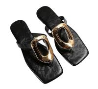 YANFJHV Flip Flops Women's Elegant Slippers with Toe Separator Sandals Flat Slip-On Mules Comfortable Toe Sandals Non-Slip Women's Sandals Beach Sandals Breathable Leisure Sandals, black, 5 UK