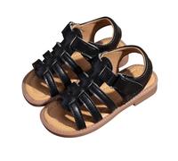 YANFJHV Girls' Sandals Hollow Sandals Comfortable Breathable Soft Sole Holiday Beach Casual Kids 35, black, 10.5 UK Child
