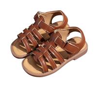 YANFJHV Girls' Sandals Hollow Sandals Comfortable Breathable Soft Sole Holiday Beach Casual Kids 35, brown, 10.5 UK Child