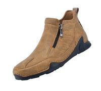YANFJHV Hiking Boots Men's Waterproof Half Height Walking Shoes Slip-On Shoes with Side Zip Large Sizes Ankle Boots Non-Slip Sports Shoes Extra Wide Trekking Shoes Size 38-48, brown, 46 EU