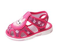 YANFJHV Infant Hiking Shoes Girls Sandals Flat Sole Non-Slip Lightweight Hollow Breathable Comfortable Soft Upper Shoes Baby Girls, Hot Pink, 4.5 UK Child