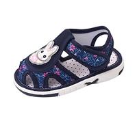 YANFJHV Infant Hiking Shoes Girls Sandals Flat Sole Non-Slip Lightweight Hollow Breathable Comfortable Soft Upper Shoes Baby Girls, darkblue, 5/6 UK Child