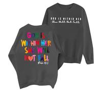 YANFJHV Pullover Women's Long Sleeve Tops with Without Hood, Cotton Crew Neck Long Sleeve Shirt for Women, Lightweight Tunic, Comfortable Sweatshirt, Baggy Blouses with God is Within Her She Will Not