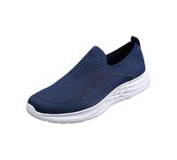 YANFJHV Running Shoes Men's White Slip-On Sports Shoes Trainers Mesh Breathable Leisure Shoes Orthopaedic Shoes Lightweight Health Shoes Soft Sole Walking Shoes Large Sizes Trainers, blue, 12 UK