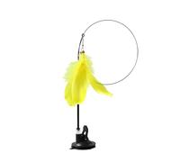 YANFJHV Simulation Bird, Interactive Feather Bird with Bell Toy for Cats with Suction Cup for Smooth Surfaces, Interactive Cat Toy with Feathers, One Cat Stick (Yellow, One Size)