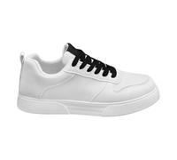 YANFJHV Sports Shoes Men's Wide Foot Laces Trainers Plain Running Shoes Single Leg Shoes Workout Fitness Shoes Flat Walking Shoes Sporty Casual Shoes Comfortable Platform Shoes, White, 9 UK