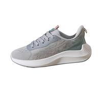 YANFJHV Sports Shoes, Women's Trainers, Lace-Up Trainers, Lightweight Walking Shoes, Orthopaedic Health Shoes, Lace-Up Shoes for Wide Feet, Breathable Running Shoes, Soft Sole Driving Shoes, gray, 4