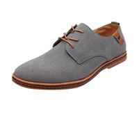 YANFJHV Suit Shoes Men's Black Oxford Shoes Laces Evening Shoes Lightweight Business Shoes Non-Slip Sports Shoes Soft Sole Dress Shoes Low Top Casual Shoes Minimalist Boat Shoes, gray, 13.5 UK