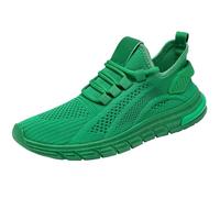 YANFJHV Trainers Women's Black 39 Mesh Sports Shoes Low Top Running Shoes Walking Shoes with Soft Sole Laces Training Shoes Lightweight Tennis Shoes Plain Minimalist Women's Shoes, Green, 8 UK