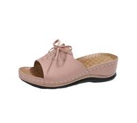 YANFJHV Women's Slippers Black Wedge Heel Slip-On Sandals Fish Mouth Slippers Peeptoe Sandals Flat Comfortable Women's Sandals with Floral Pattern Slingback Summer Sandals Soft Soles Wedge Sandals